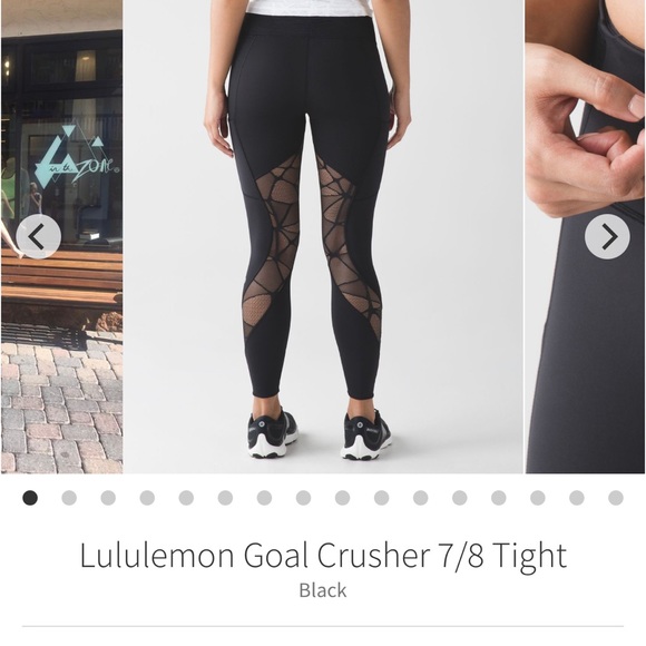 Lululemon Black Goal Crusher Crop Leggings Sz. 6 - Picture 3 of 3
